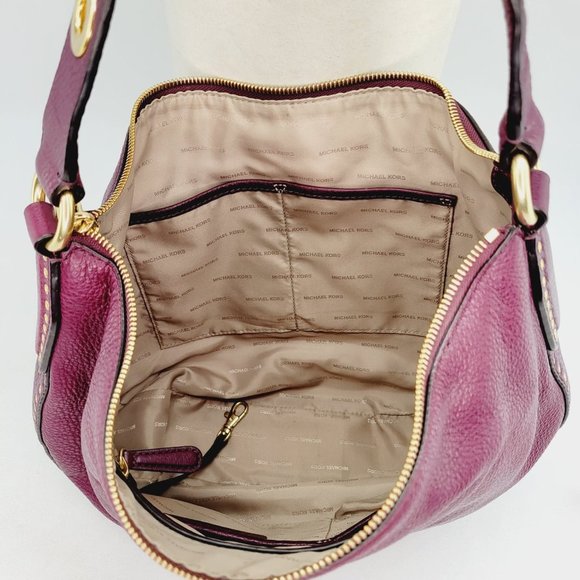 MICHAEL KORS Brooklyn Large Convertible Leather Hobo Plum (limited edition) - Picture 13 of 15
